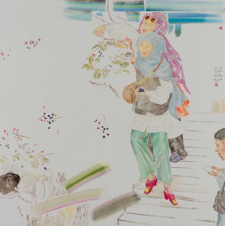 エヴェリン・タオチェン・ワン《トルコ人女性たちのブラックベリー》の絵画