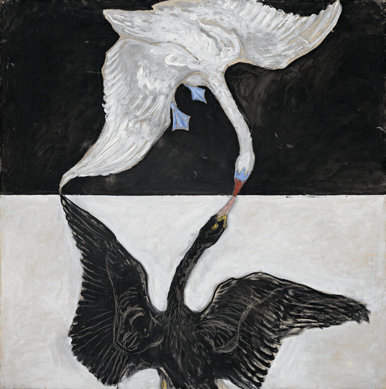 ヒルマ・アフ・クリント 《白鳥，SUWシリーズ，グループIX：パート1，No. 1》 1914-1915年　油彩・キャンバス　150×150cm　ヒルマ・アフ・クリント財団　By courtesy of The Hilma af Klint Foundation