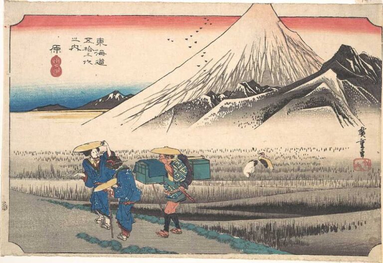 歌川広重『東海道五十三次之内 原 朝の富士』