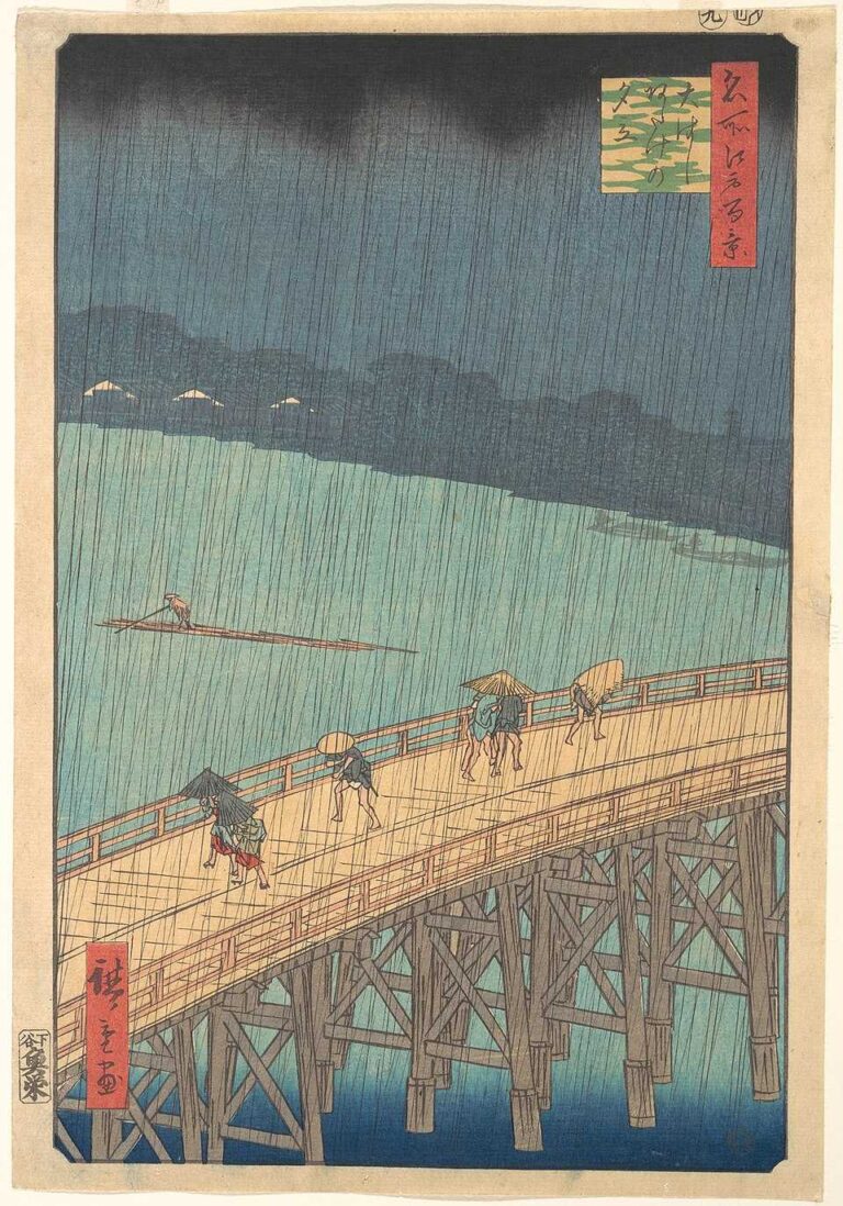 歌川広重『名所江戸百景 大はしあたけの夕立』