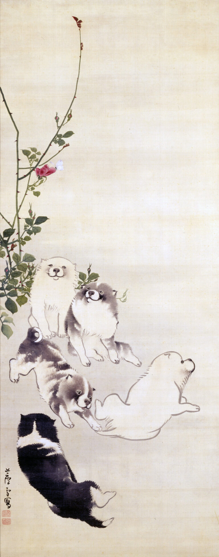 長沢芦雪 「梅と犬」
