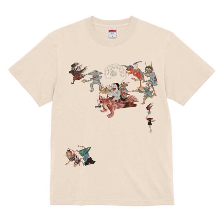 オリジナルTシャツ 百鬼夜行之図 岩瀬文庫所蔵