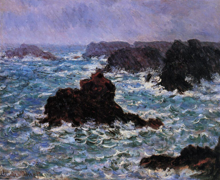 クロード・モネ《雨のベリール》浮世絵の影響もあったのか、西洋と日本の中間のような雨