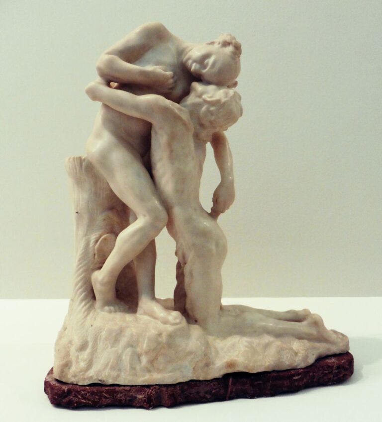 Camille Claudel.- Sakountala, dite Vertumne et Pomone, 1905, marbrePublic domain, via Wikimedia Commons.