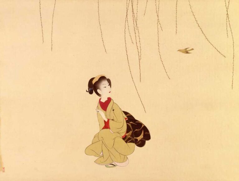 《春告鳥》昭和7（1932）年 絹本着色 個人蔵