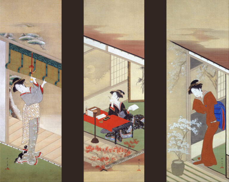 勝川春章《雪月花図》