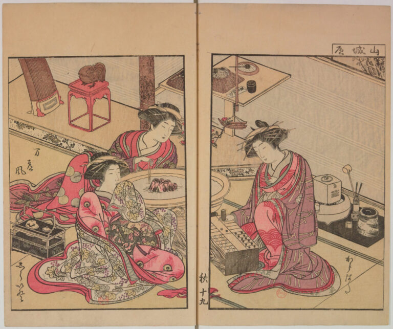 北尾重政・勝川春章《青楼美人合姿鏡》