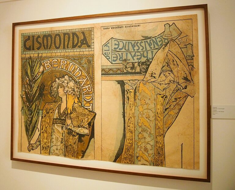 標準サイズの石版をつなぎ合わせて制作したため、中央につなぎ目の線が残る《ジスモンダ》のポスター