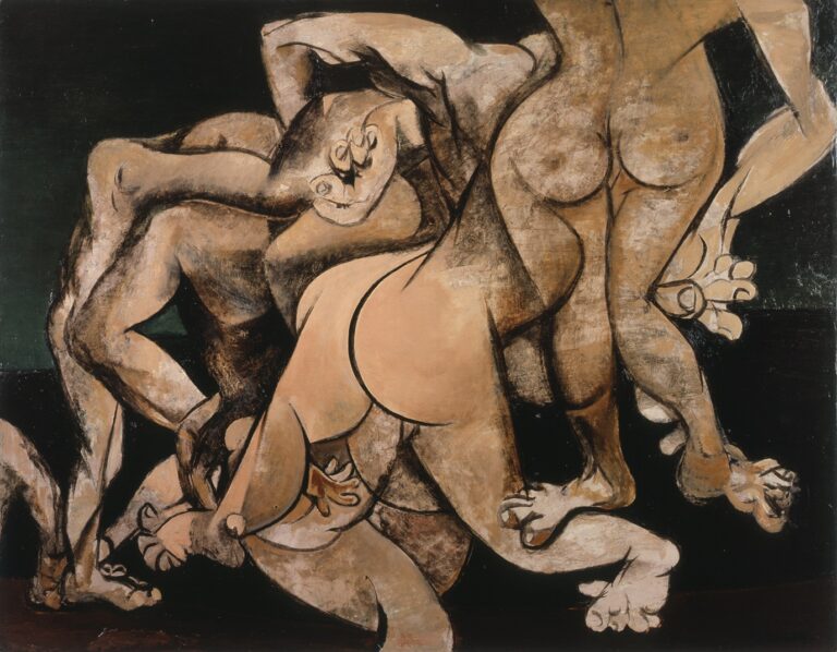 鶴岡政男《夜の群像》