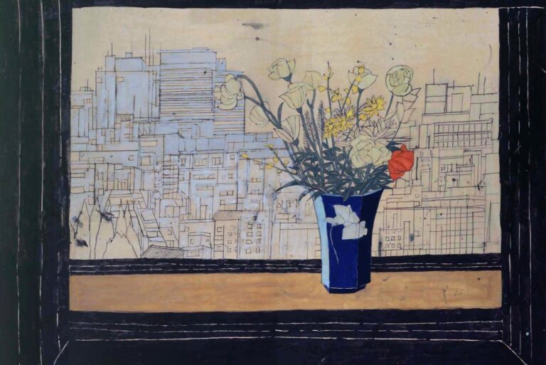 《窓辺の花（未完）》80.3×116.7cm 2009年