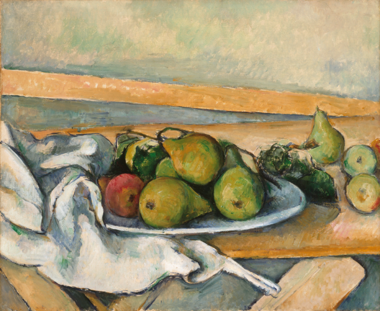 ポール・セザンヌ《梨のある静物》1885年頃 油彩、カンヴァス　ヴァルラフ＝リヒャルツ美術館・コルブー財団蔵