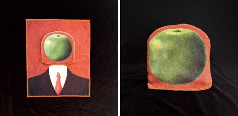 手のひらで出会うふたつのモチーフ デペイズマンタオルハンカチ