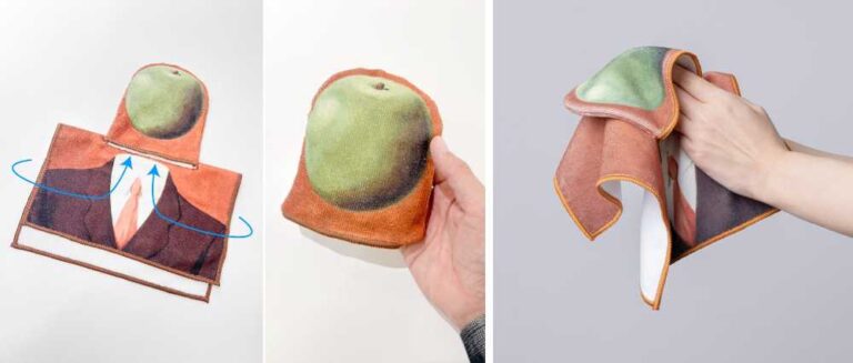 手のひらで出会うふたつのモチーフ デペイズマンタオルハンカチ