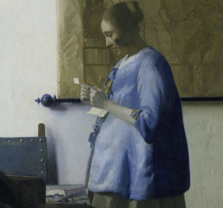 ヨハネス・フェルメール《手紙を読む青衣の女》（部分）