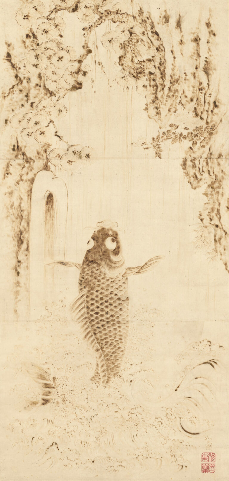 稲垣如蘭「三十六鱗図（登龍門図）」江戸時代（18～19世紀）、彌記繪菴