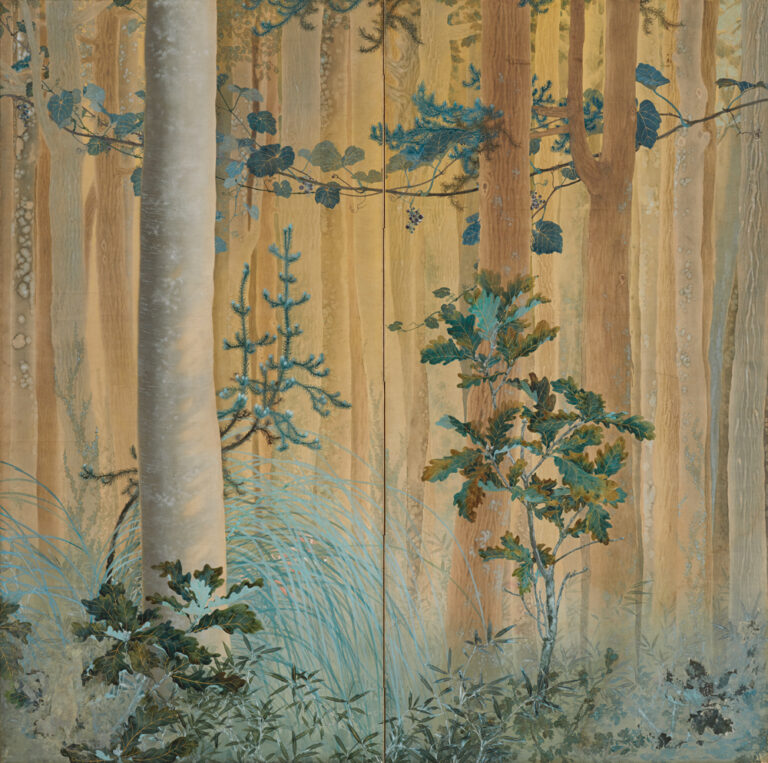 《木の間の秋》（右隻） 　1907（明治40）年　東京国立近代美術館蔵　※通期展示