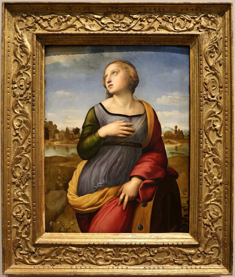 ラファエロ、『アレクサンドリアの聖カタリナ』、1507年頃, Public domain, via Wikimedia Commons.