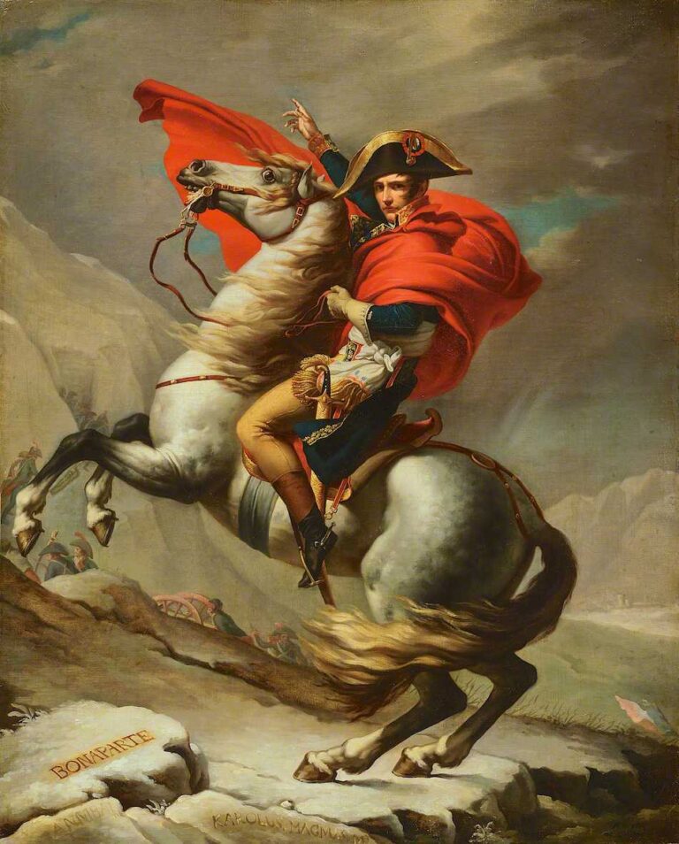 ジャック＝ルイ・ダヴィッドの工房《サン＝ベルナール峠を越えるボナパルト》 1805年　油彩・カンヴァス