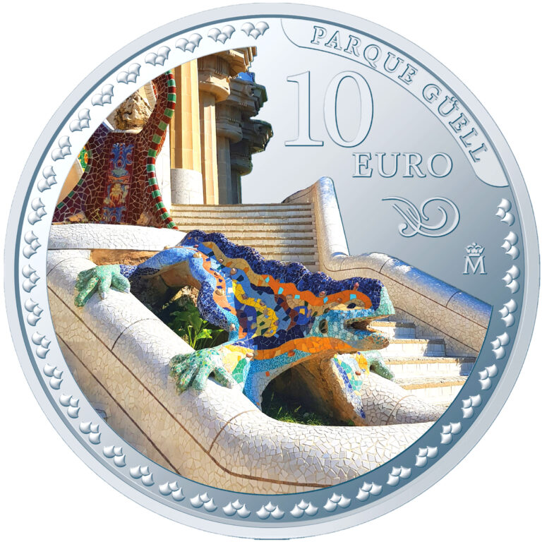 10ユーロカラー銀貨_グエル公園_裏面