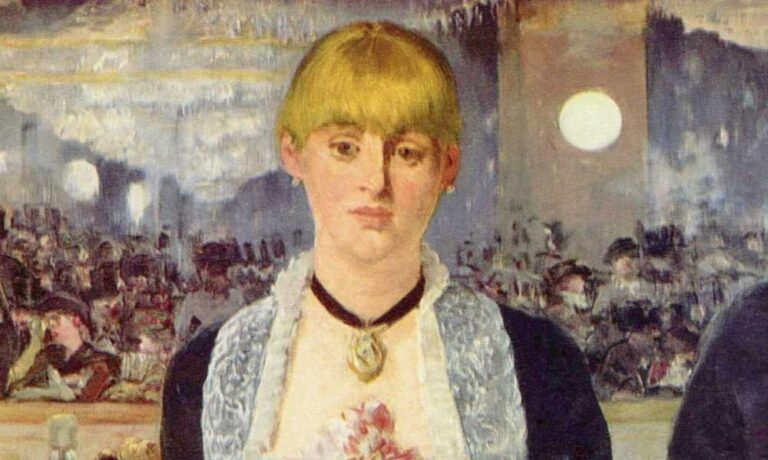 エドゥアール・マネ《フォリー・ベルジェールのバー》1882年、コートールド・ギャラリー（拡大）