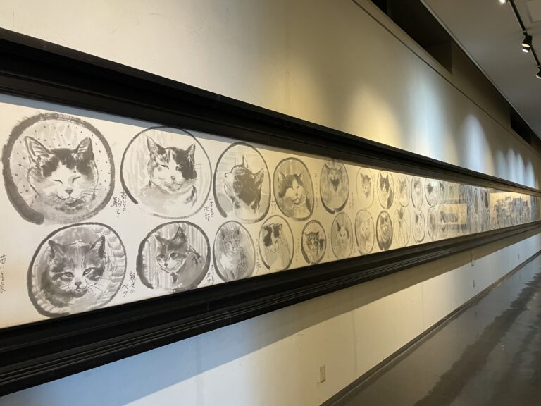 壁一面の猫の肖像画