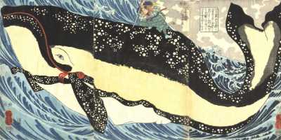 「宮本武蔵と巨鯨」弘化4年(1847)頃 個人蔵