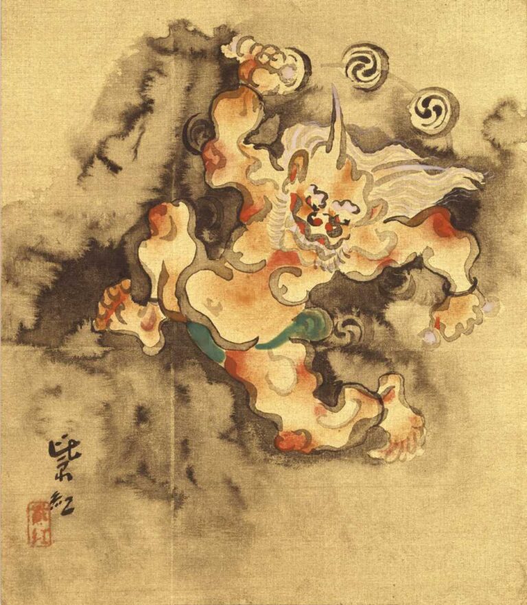 今村紫紅《雷神》