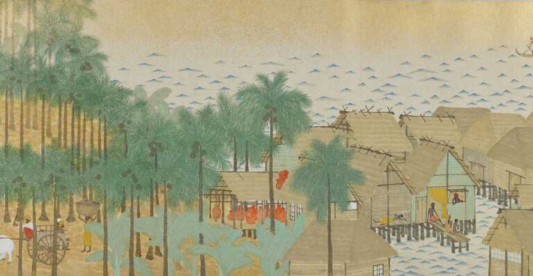 今村紫紅《熱国之巻（朝之巻）》