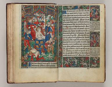フィリップ・ピグーシェ 印刷、シモン・ヴォストル 出版　『時禱書』1502年頃、印刷博物館蔵