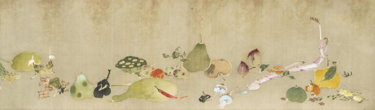 伊藤若冲《果蔬図巻》(部分)　1790年以前　福田美術館蔵　通期展示