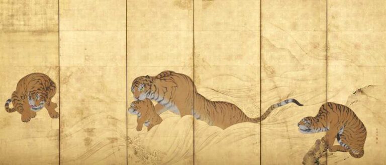 円山応挙《虎の子渡し図屛風》