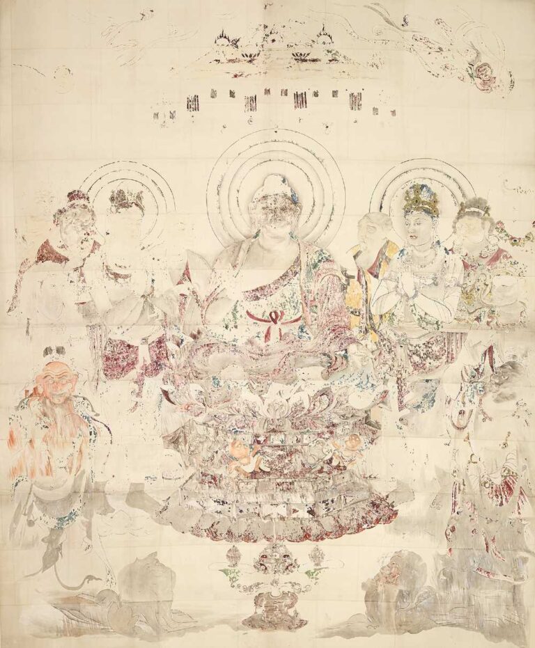 桜井香雲《法隆寺金堂壁画　九号壁　模本》