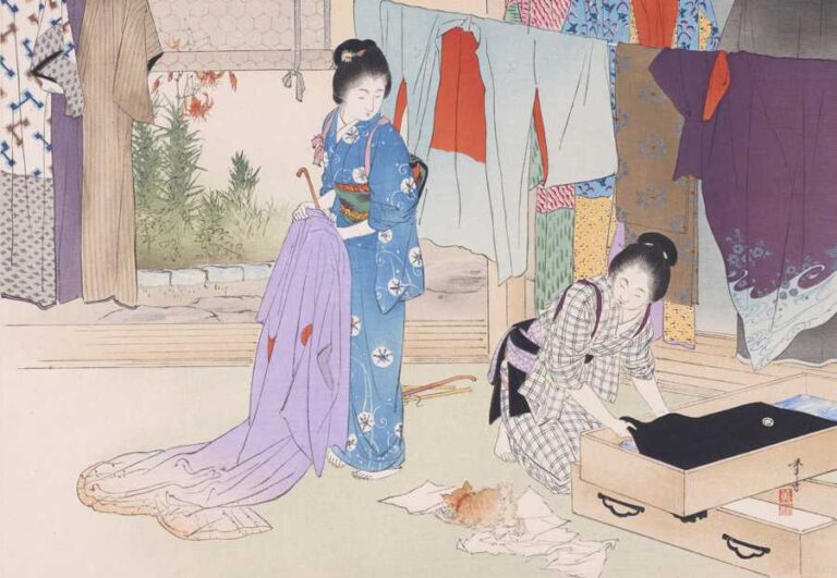 『三井好 都のにしき 土用干』（水野年方）