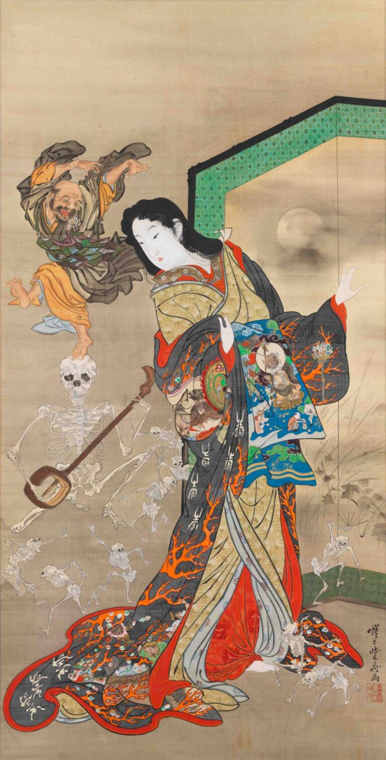 河鍋暁斎《地獄太夫と一休》